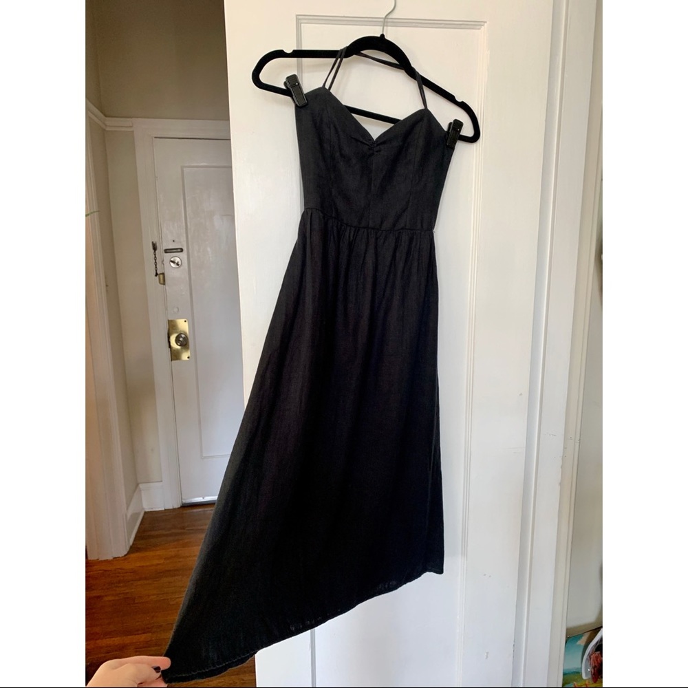 Reformation Sweetheart Neck Tie Back Midi Dress